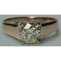 2.01 Carat Round Natural Earth Mined Diamond Solitaire Ring Jewelry New Rose Gold 14K