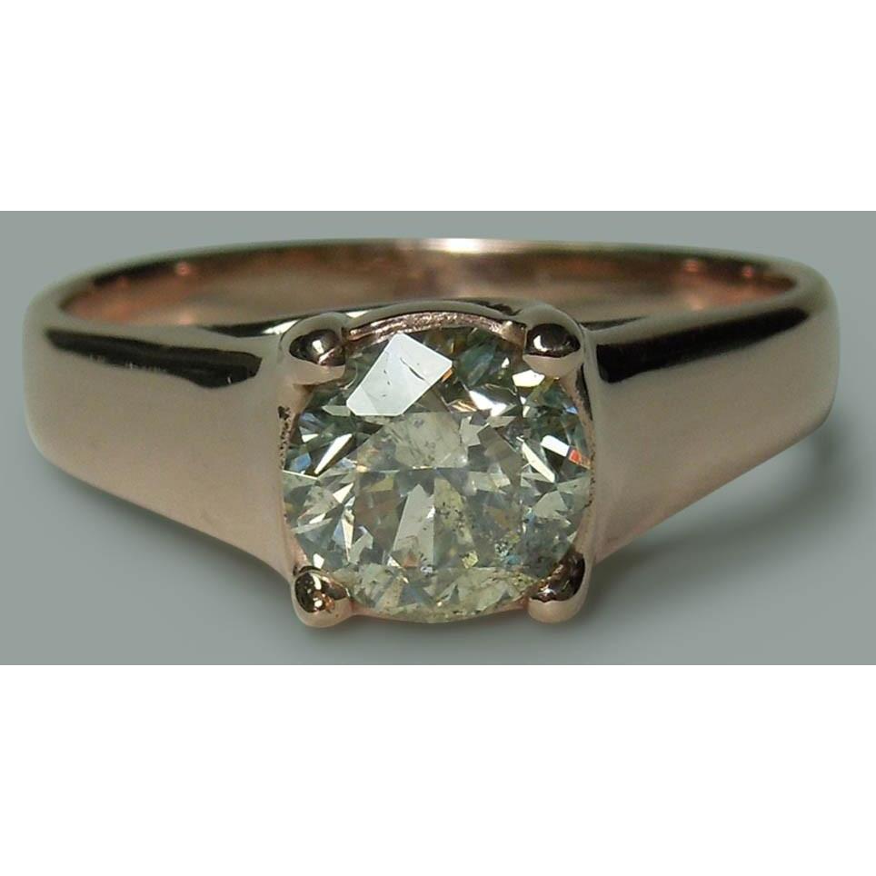 2.01 Carat Round Natural Earth Mined Diamond Solitaire Ring Jewelry New Rose Gold 14K