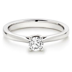 Round Solitaire 1.10 Carat Natural Earth Mined Diamond Engagement Ring White Gold 14K