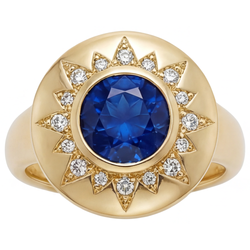 Royal Blue Sapphire VVS Clarity Gemstone Ring 1.5 ct in 14K