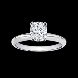 Solitaire Cushion Women Natural Earth Mined Diamond Ring Jewelry Gold 1.25 Ct.