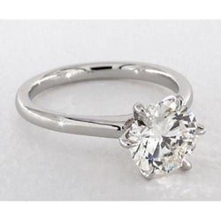Solitaire Natural Earth Mined Diamond Engagement Ring 2 Carats