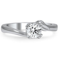 Solitaire Sparkling 1.01 Carats Round Cut Natural Earth Mined Diamond Engagement Ring