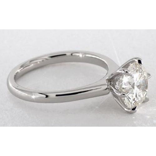 Solitaire Natural Earth Mined Diamond Engagement Ring 2 Carats