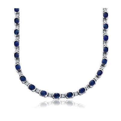 Sri Lanka Color Blue Sapphire IGI CERTIFIED Diamond 40.25 Carats Women Necklace