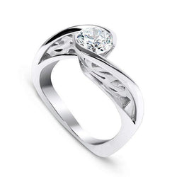 Round Brilliant Cut 1.60 Ct Solitaire Natural Earth Mined Diamond Engagement Ring