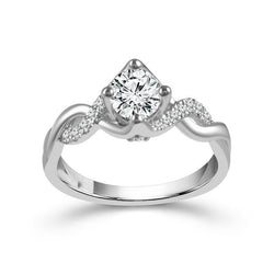 Luxury Diamond Accent Solitaire Ring – 2.10 ct 14K White Gold