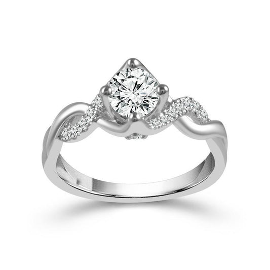 Diamond Accent Solitaire Ring 2.10-ct 14K White Gold – main view