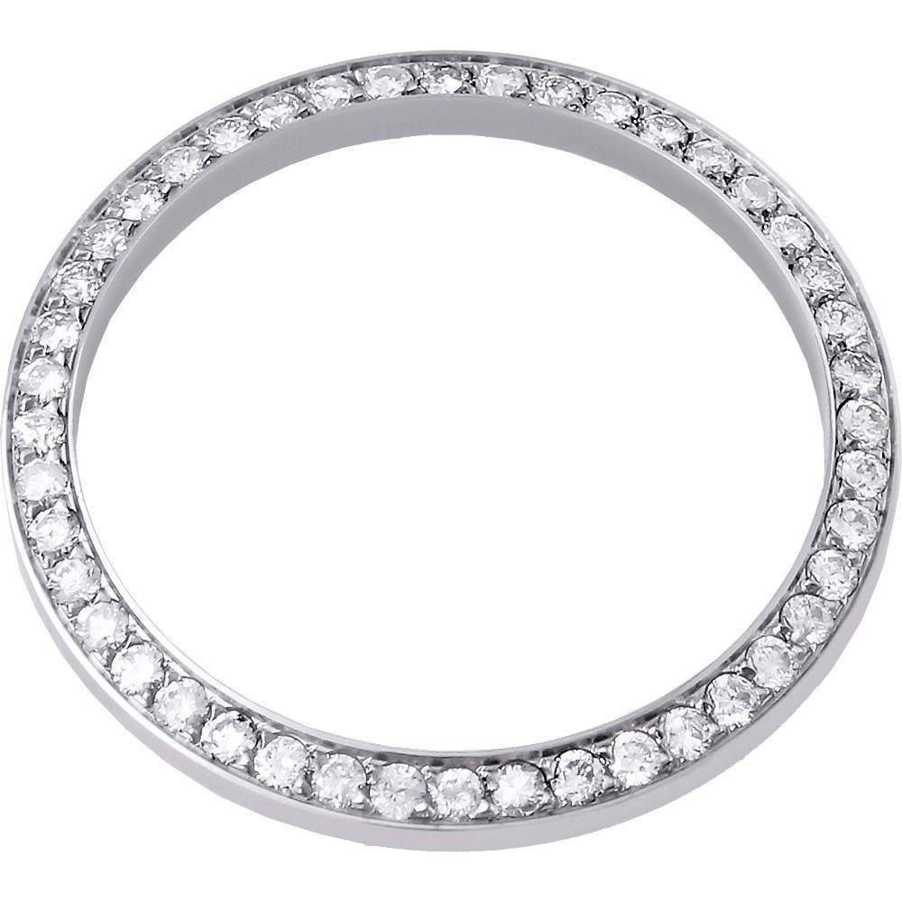 White Gold Round Custom Diamond To Fit Rolex Date All Watch Models ...