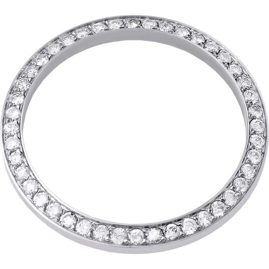 White Gold Round Custom Diamond To Fit Rolex Date All Watch Models - Watch Bezel-harrychadent.ca