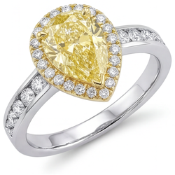 Real Yellow Canary Diamond Fine Jewelry Ring – 14 Karat Two Tone