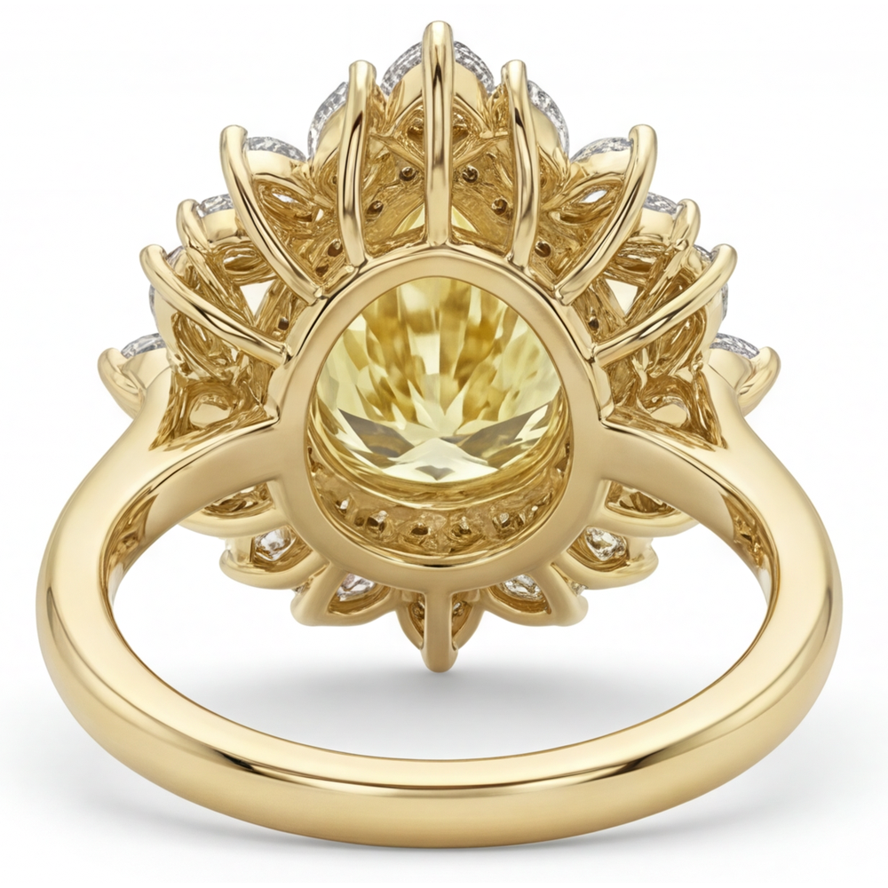 Sophisticated Halo Ring 2.50 ct – back view