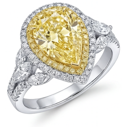 Luxury Halo Setting Ring – Yellow Canary Diamond 2.50 ct by