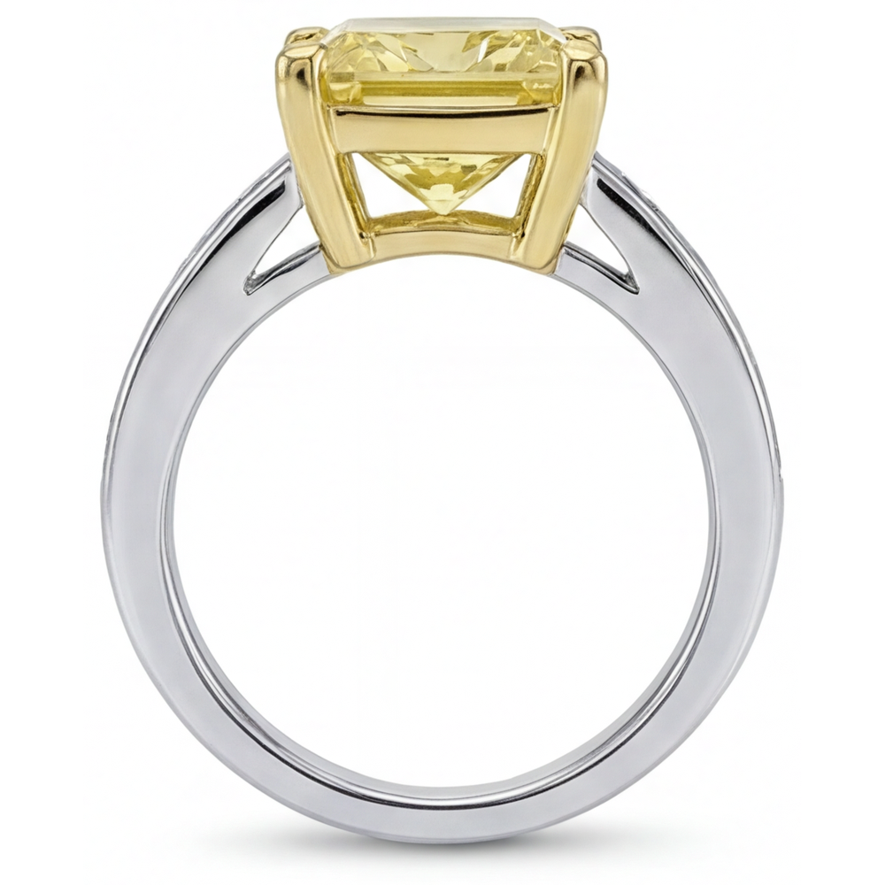 Sophisticated Yellow Canary Diamond Halo Setting Ring 3.75 ct – top view