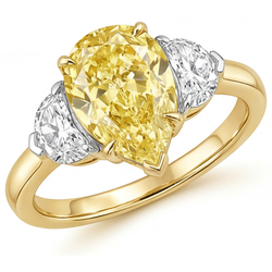 Earth-Mined VVS Clarity Yellow Canary Diamond Statement Ring 1 ct