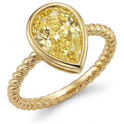 Handcrafted Yellow Canary Diamond Statement Ring 2.25 ct by