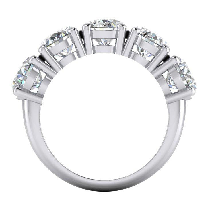 5 Stone Diamond Anniversary Band PLATINUM Oval Cut Jewelry 6.25 Carats - Lab Created Diamonds - Anniversary Ring-harrychadent.ca