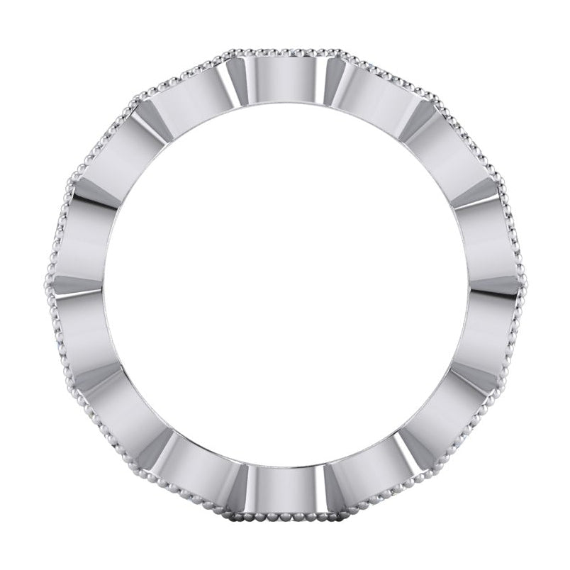 1.50 Carats Eternity Wedding Band Milgrain Marquise Lab Grown Diamond
