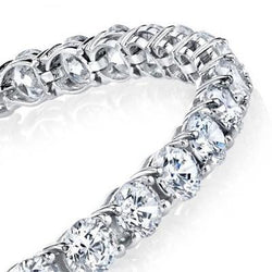 10 Carats Round Lab Grown Diamond Bracelet Prong Set White Gold 14K Jewelry
