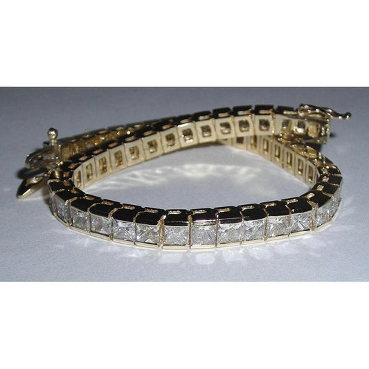 12.50 Carats Princess Cut Lab Grown Diamond Tennis Bracelet New-harrychadent.ca