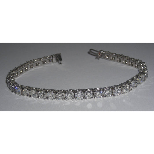 12.80 Carat Lab Grown Diamond Tennis Bracelet White Gold 14K Jewelry-harrychadent.ca