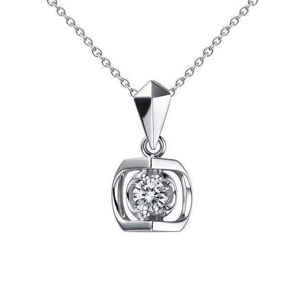 1 Carat Natural Diamond Necklace Pendant 14K White Gold New - Pendant-harrychadent.ca