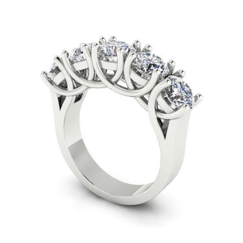 2.5 Carats Round Prong Set Lab Grown Diamond Wedding Band