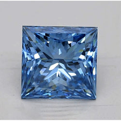 2 Carats Intense Blue Natural Earth Mined Diamond Loose Princess Cut