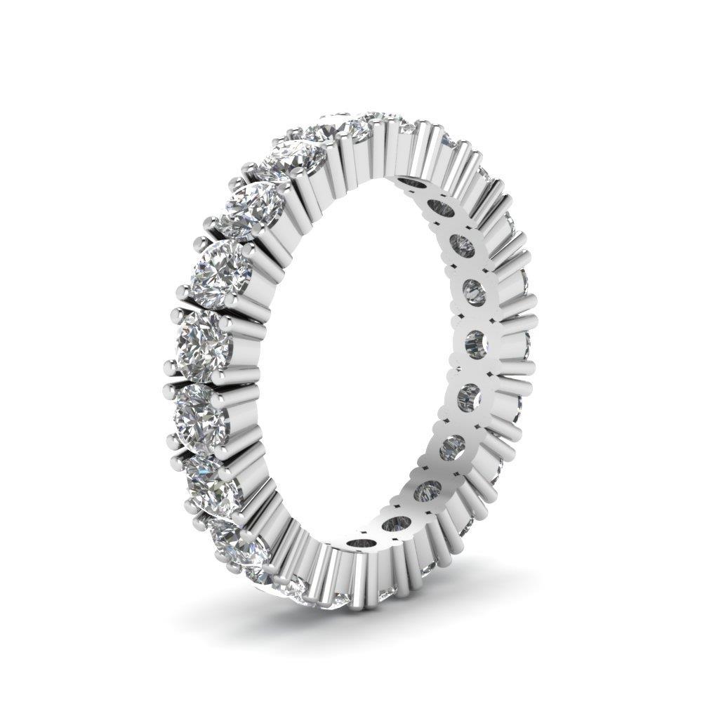 3.15 Carats Women Round Lab Grown Diamond Eternity Band Solid White Gold Jewelry