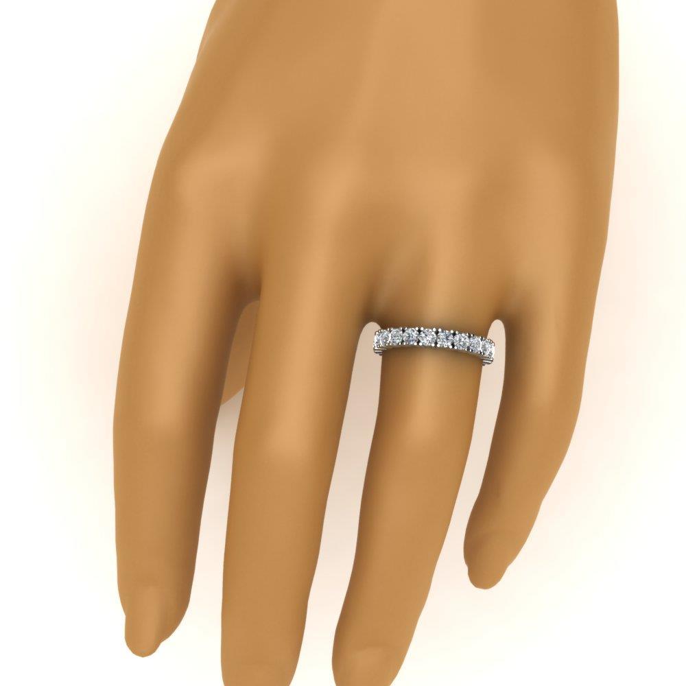3.15 Carats Women Round Lab Grown Diamond Eternity Band Solid White Gold Jewelry