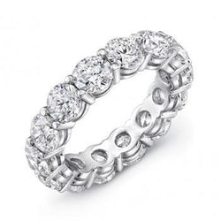 5.60 Carats Round Lab Grown Diamond Eternity Wedding Band 14K White Gold