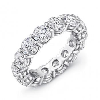 5.60 Carats Round Lab Grown Diamond Eternity Wedding Band 14K White Gold