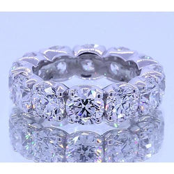 6 Carats Round Lab Grown Diamond Eternity Anniversary Band White Gold