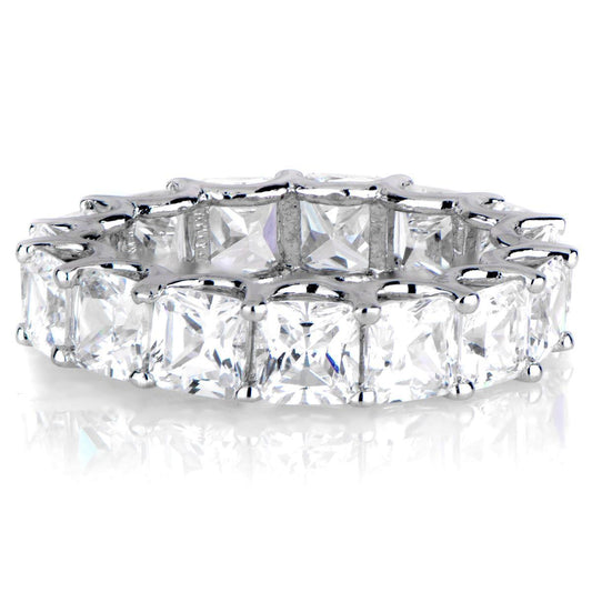 7.50 Carats Cushion Cut Lab Grown Diamond Wedding Eternity Band White Gold