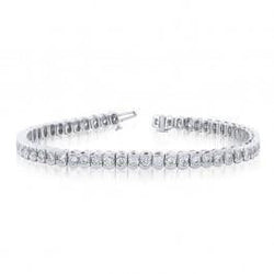 7.50 Carats Round Lab Grown Diamonds Prong Set Tennis Bracelet Gold Jewelry