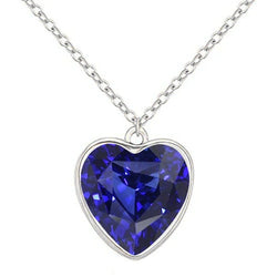 Women’s Solitaire Pendant Heart Sri Lankan Sapphire 4 Carats Jewelry