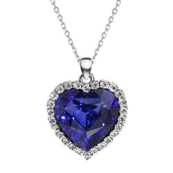 Halo Gemstone Pendant & Round Natural Earth Mined Diamond Bail Necklace Gold 4.75 Carats