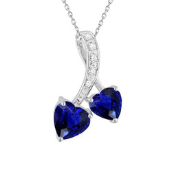 Heart Gemstone & Natural Earth Mined Diamond Ladies Pendant Twisted Style 2.75 Carats