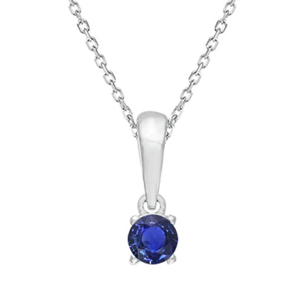 Round Gemstone Solitaire Pendant With Chain Ladies Jewelry 1 Carat - Gemstone Pendant-harrychadent.ca