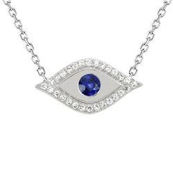 Natural Earth Mined Diamond Halo Pendant Round Ceylon Sapphire Necklace 2.75 Carats