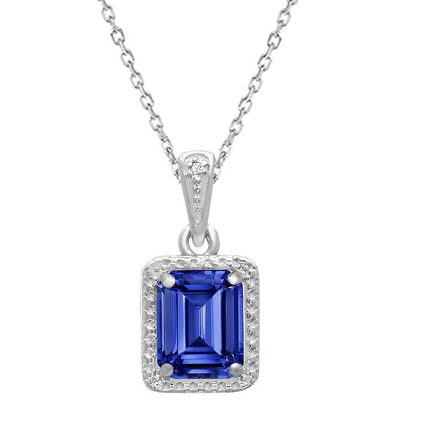 Emerald Sri Lankan Sapphire Solitaire Pendant With Bail 1.50 Carats - Gemstone Pendant-harrychadent.ca