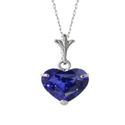 Solitaire Heart Gemstone Pendant White Gold Necklace 2.50 Carats