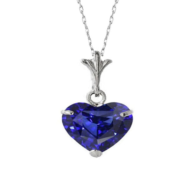 Solitaire Heart Gemstone Pendant White Gold Necklace 2.50 Carats - Gemstone Pendant-harrychadent.ca