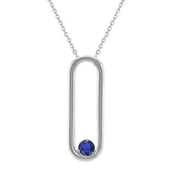 0.50 Carats Solitaire Open Pendant Round Sri Lanka Sapphire White Gold