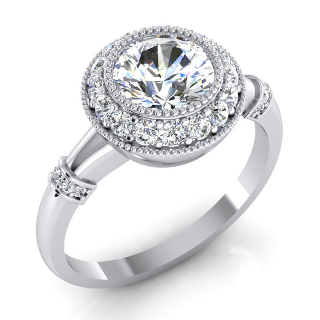 Diamond Engagement Ring 1.50 Carats Antique Style