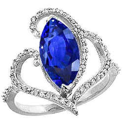 Art Nouveau Jewelry New Antique Style Ceylon Sapphire Natural Earth Mined Diamond Ring