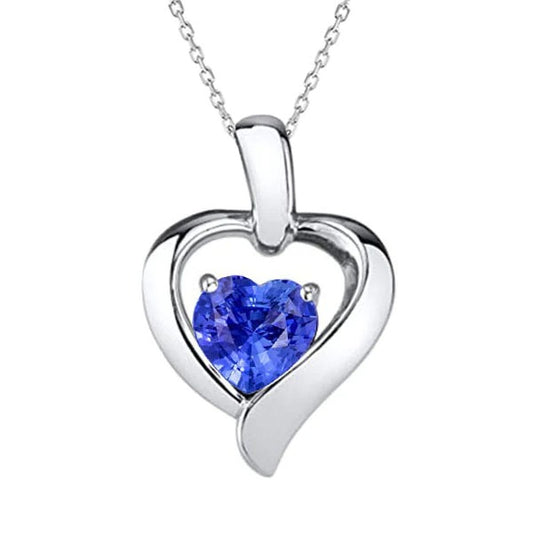 14K Gold Solitaire Gemstone Heart Pendant Women’s Jewelry 1.50 Carats - Gemstone Pendant-harrychadent.ca