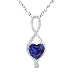 Solitaire Heart Gemstone Pendant Infinity Style Jewelry 1.50 Carats