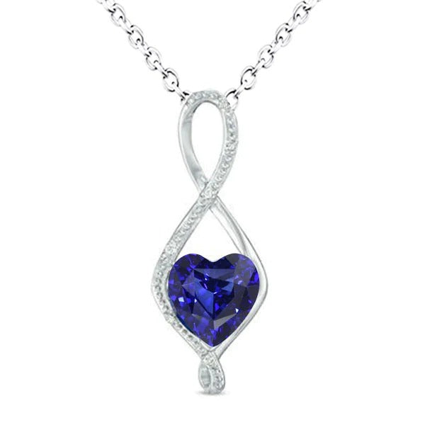 Solitaire Heart Gemstone Pendant Infinity Style Jewelry 1.50 Carats - Gemstone Pendant-harrychadent.ca