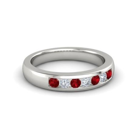 Comfort Fit Ruby Lab Grown Diamond Band 2.50 Carats White Gold 14K